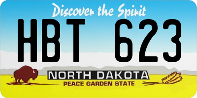 ND license plate HBT623