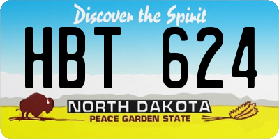 ND license plate HBT624