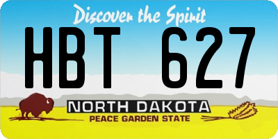 ND license plate HBT627