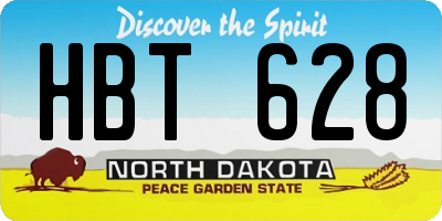 ND license plate HBT628