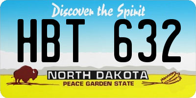 ND license plate HBT632