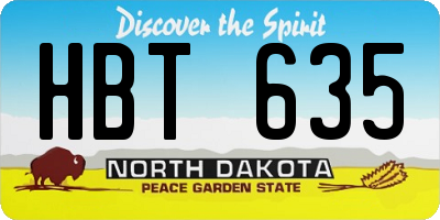 ND license plate HBT635