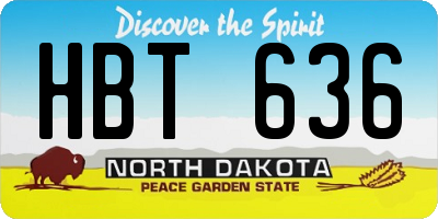 ND license plate HBT636