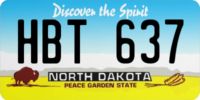 ND license plate HBT637