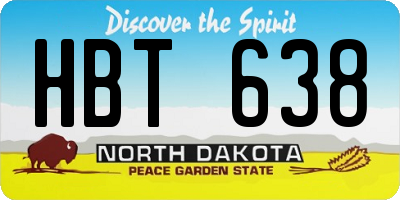 ND license plate HBT638