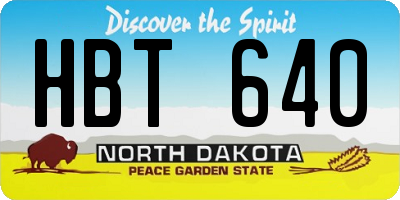 ND license plate HBT640