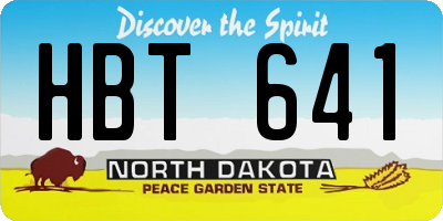 ND license plate HBT641