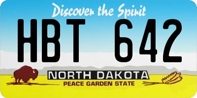 ND license plate HBT642