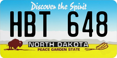 ND license plate HBT648
