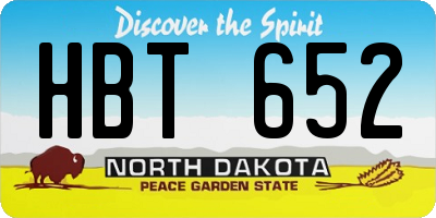 ND license plate HBT652