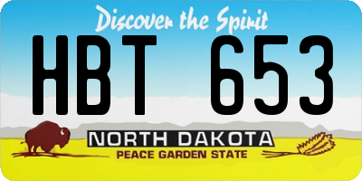 ND license plate HBT653