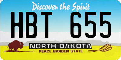 ND license plate HBT655