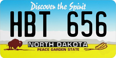 ND license plate HBT656