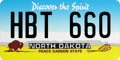 ND license plate HBT660