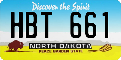 ND license plate HBT661