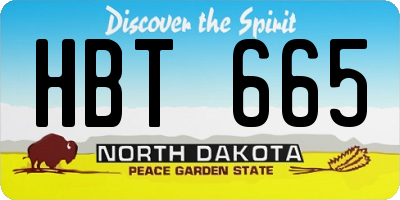 ND license plate HBT665