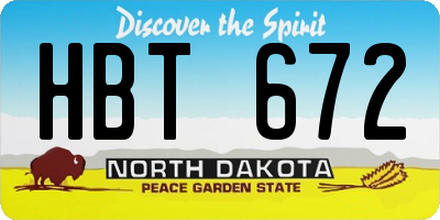 ND license plate HBT672