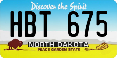 ND license plate HBT675