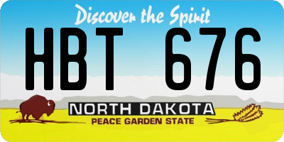 ND license plate HBT676