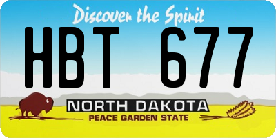 ND license plate HBT677