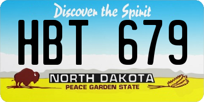 ND license plate HBT679