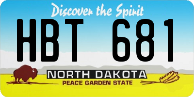 ND license plate HBT681