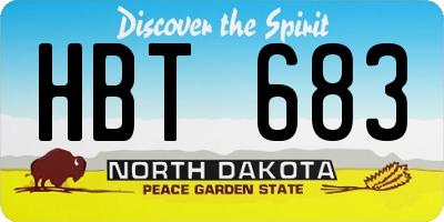 ND license plate HBT683