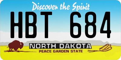 ND license plate HBT684