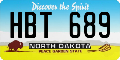 ND license plate HBT689