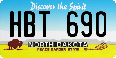 ND license plate HBT690