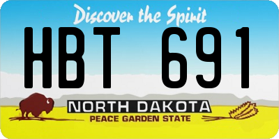 ND license plate HBT691