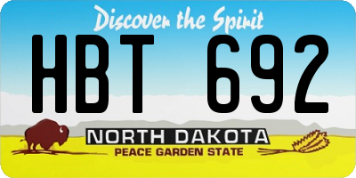 ND license plate HBT692