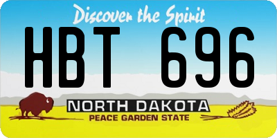 ND license plate HBT696