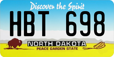 ND license plate HBT698