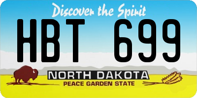 ND license plate HBT699