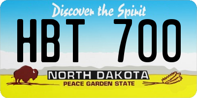 ND license plate HBT700