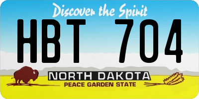 ND license plate HBT704