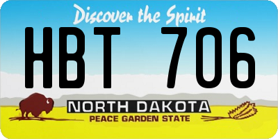 ND license plate HBT706