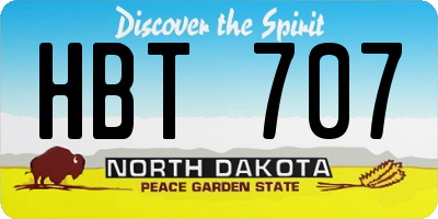 ND license plate HBT707