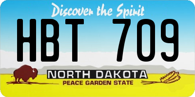 ND license plate HBT709