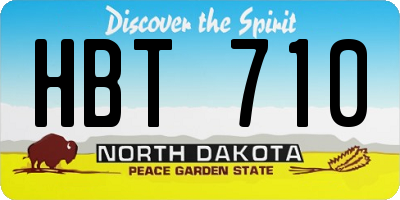 ND license plate HBT710