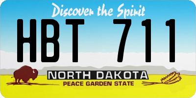 ND license plate HBT711