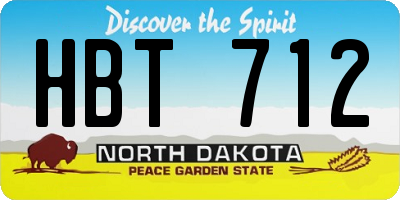 ND license plate HBT712