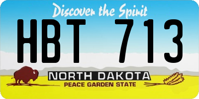 ND license plate HBT713