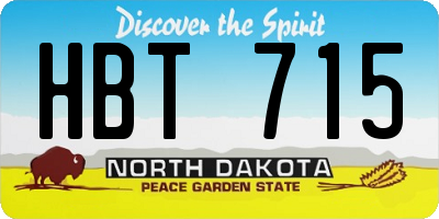 ND license plate HBT715