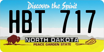 ND license plate HBT717