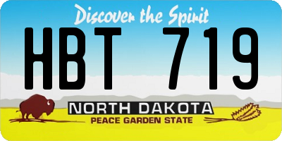 ND license plate HBT719