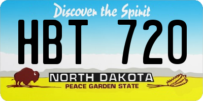 ND license plate HBT720