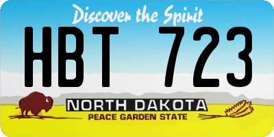 ND license plate HBT723