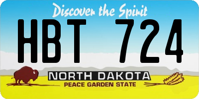 ND license plate HBT724